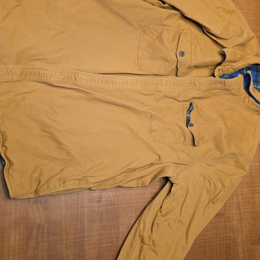 ByLands' End Mustard and Blue Plaid Shirt